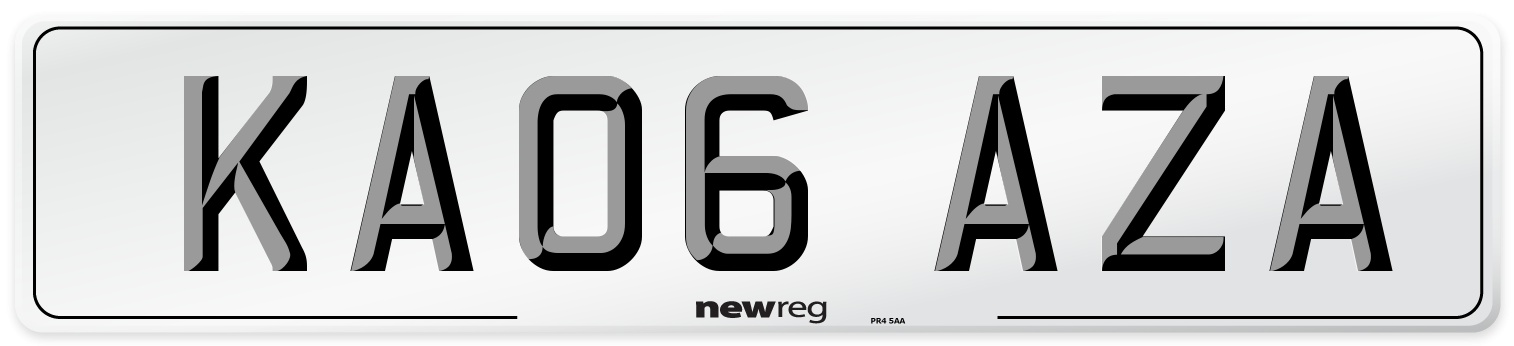 KA06 AZA Number Plate from New Reg